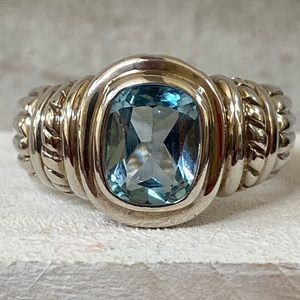 Judith Ripka Sterling Silver and Blue Topaz Ring